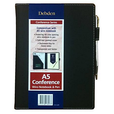 Notepad Collins Collins Compendium A5 Wiro Notepad Black Illawarra Office Solutions